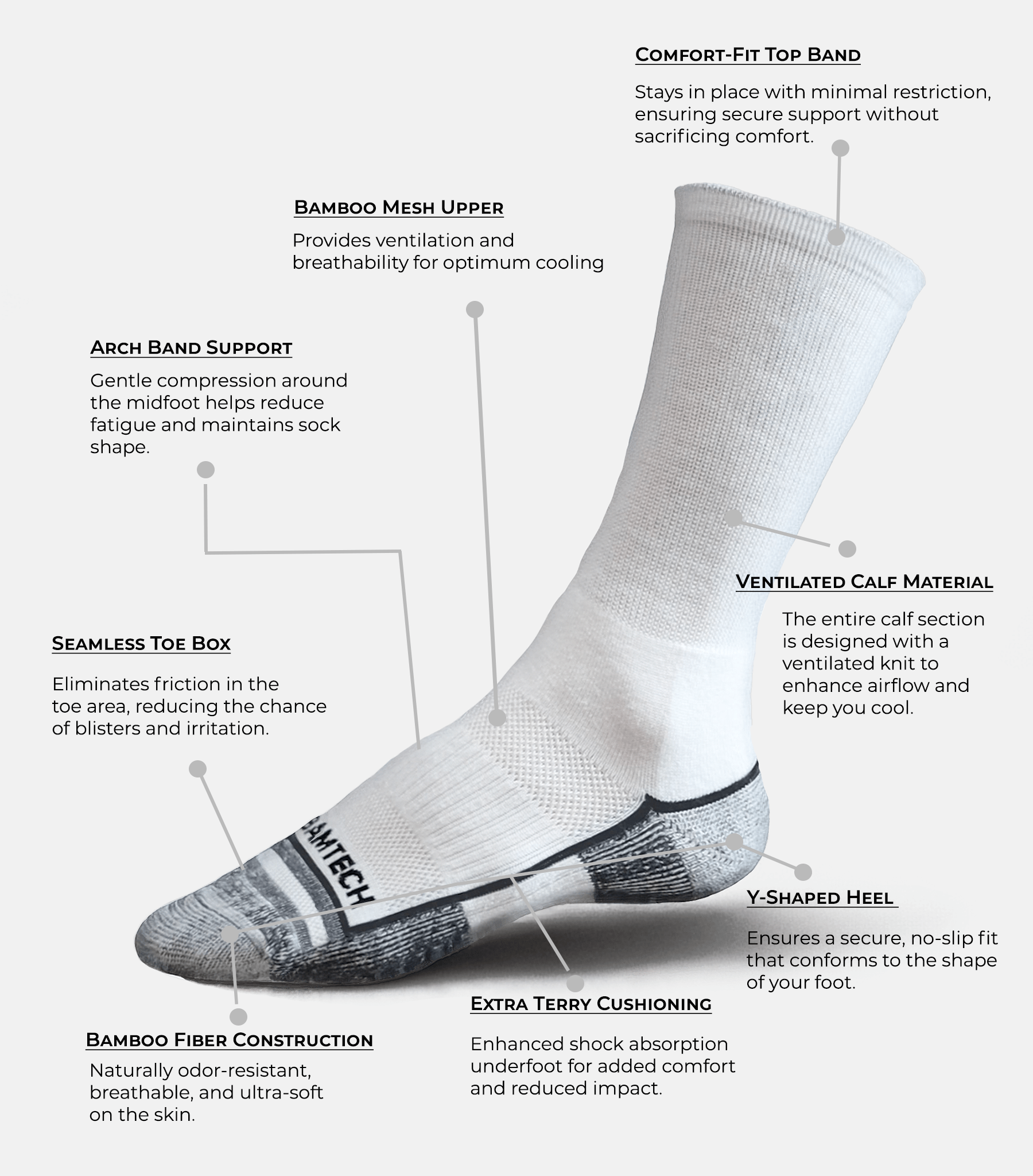 Bamtech bamboo crew boot socks made in the usa